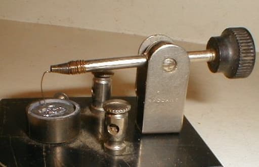 Cat whisker in a galena detector